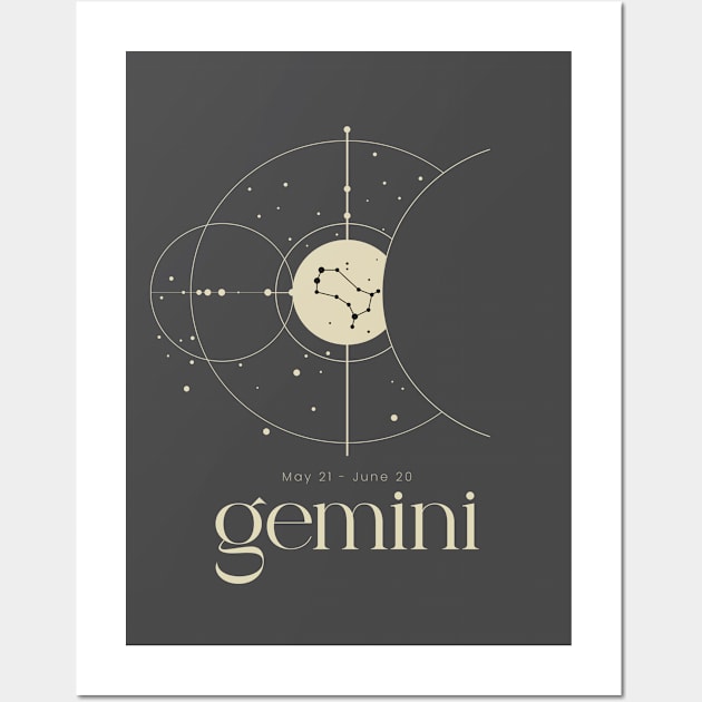 Aesthetic Gemini Star Constellation Zodiac Sign Astrology Horoscope Wall Art by Vermint Studio